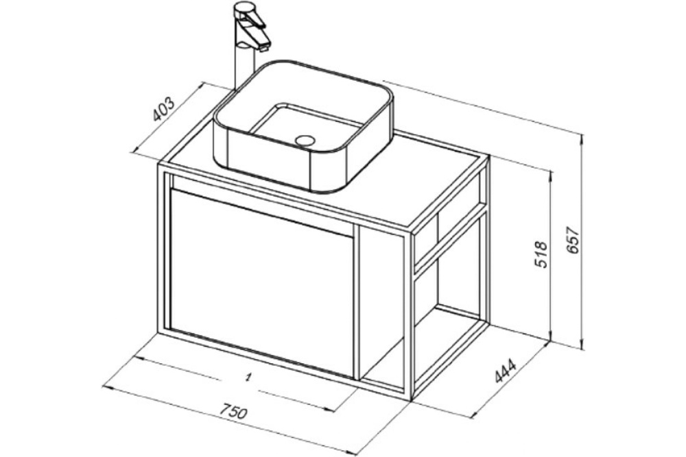 Тумба aquanet nova lite 75