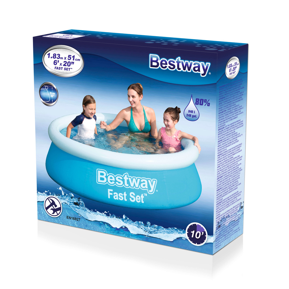 Бассейн надувной Bestway 183х51см, 940л, 57392 круглый – купить в Туле:  цена, характеристики, фото, доставка