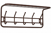 Вешалка настенная с полкой  (6 крючков) 725х220х265мм медный антик ВСП 7МА 209623