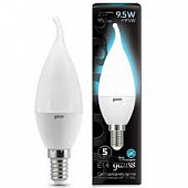 Лампа Gauss LED CLD-T 9,5W/4100 E14  свеча на ветру матовая / пластик