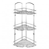 Полка 3-х ярусная угловая, проволока стальная, 11 111WC30M44