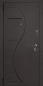 Входная дверь Стандарт Штамп Волна Антрацит черный/Волна ПВХ венге 960 левая